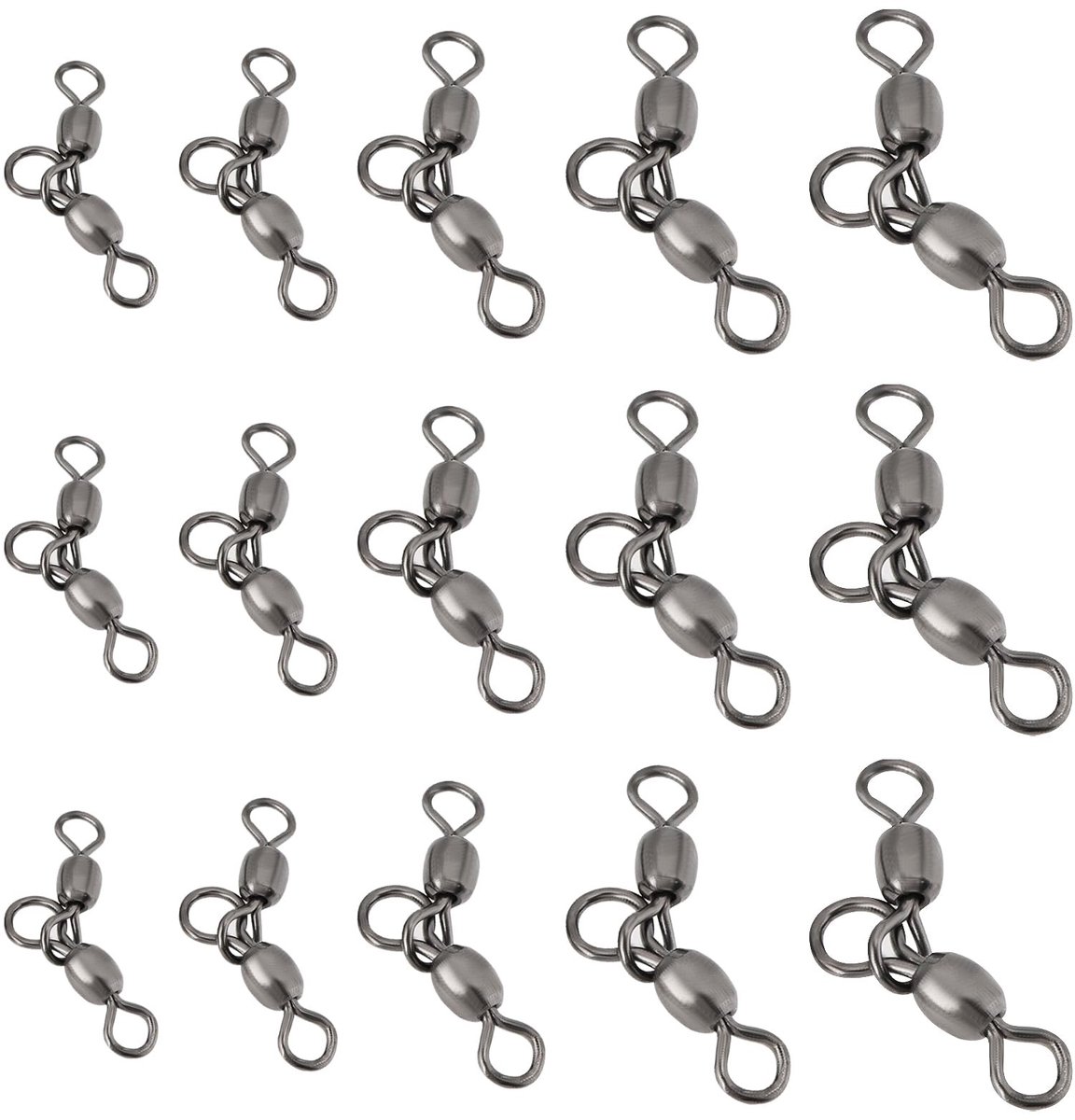 Dailygoods- Messing Swivels 50 Stuks - 3-Weg Wartels - Meerdere Grootte Opties - Corrosiebestendig - Gewicht Capaciteit tot 32kg - Duurzaam Koper - Visswartel