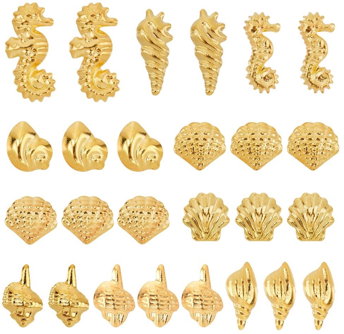 Dailygoods - 1000 Stuks Gouden Nagel Charms - Zeeschelpen voor Kunst Nagels en Ambachten