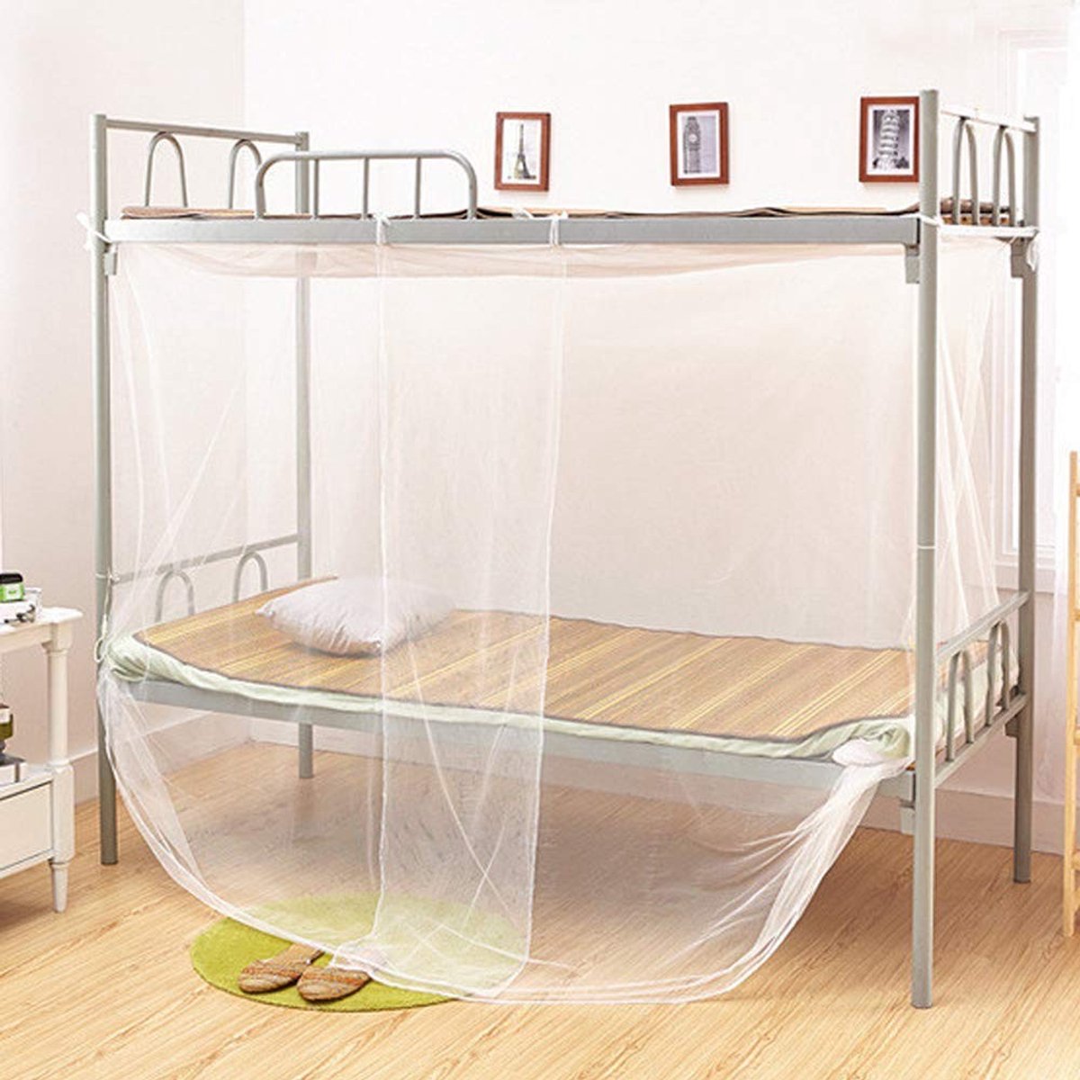Dailygoods- Muggennet XL - Fijnmazig Polyestervezelmateriaal - Insectennet - Bedhemel - Beschermingsnet - Eenvoudig te installeren