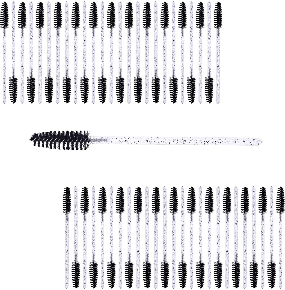 Dailygoods- Wimperborstels 50 Stuks - Wegwerpbaar - Kristallen Handvat - Cosmetische Borstel - Hygiënisch - Lichtgewicht - Mascaraborstels