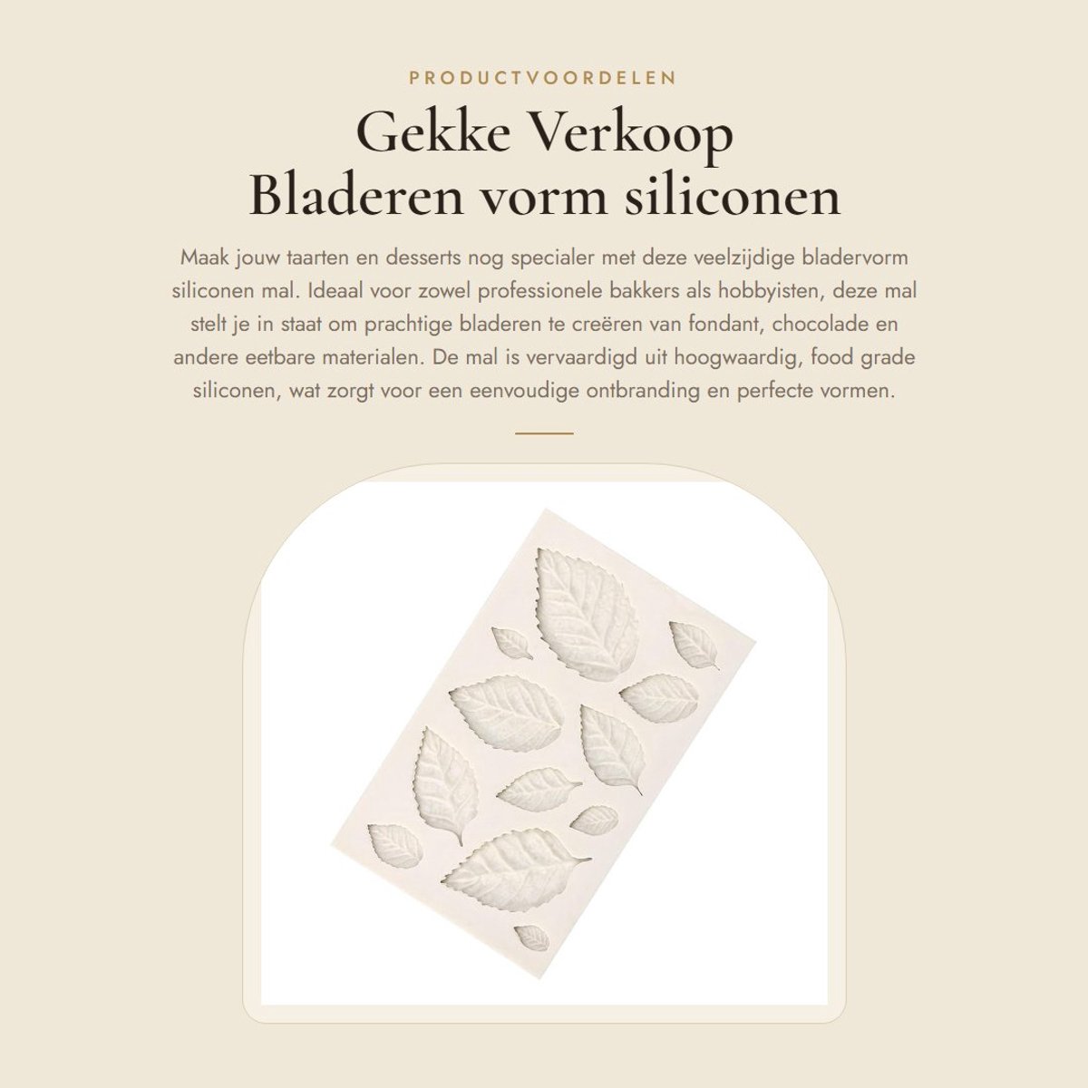 Dailygoods- Siliconen Mal Bladeren Vorm - Fondant Cakevorm - Creatieve Chocoladevorm - DIY Tool - Food Grade Siliconen - Geschikt voor -40 tot 230 ℃ - Bakvorm