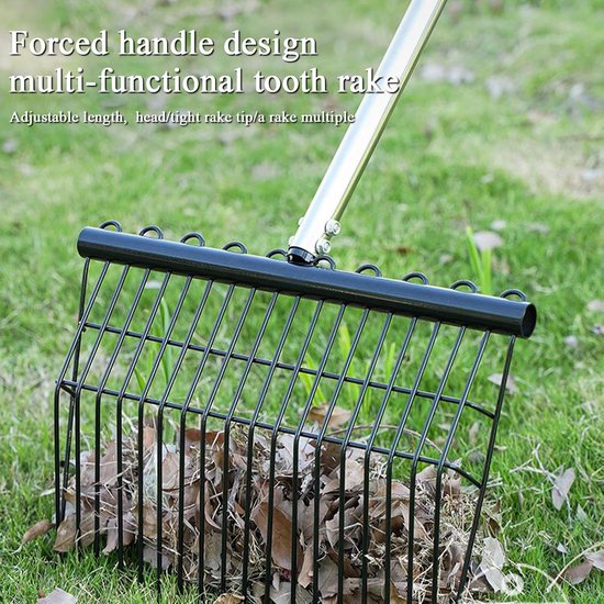 Tuin Hark - Verstelbare Hark - Onkruid Wieden - Ergonomisch Handvat - 166 cm - Zwart — afbeelding 5