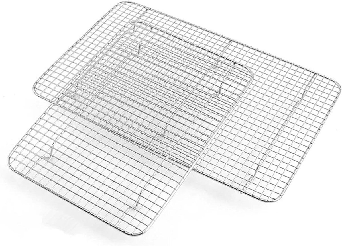 BBQ Grill Rooster - Bakrek Koelrek - Barbecueën Bakken - Roestvrij Staal - 23 x 17 cm - Zilver