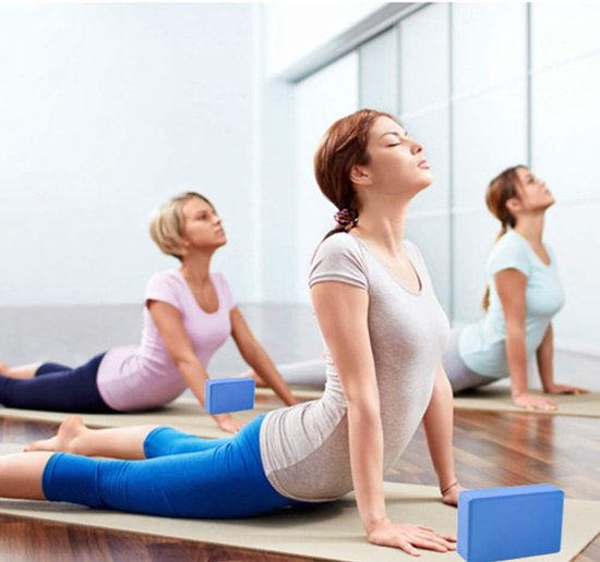 Yoga Blokken Set - Pilates Ondersteuning - Houding Verbeteren - High-Density Foam - 23x15x10 Cm - Donkerpaars — afbeelding 3
