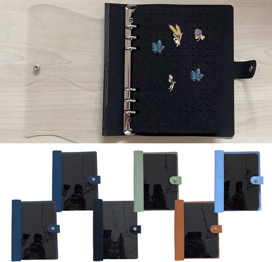 Pin Organisator Boek - Broche Album - Collectie Presenteren - 8 Pagina's Vilt - 23 x 18 cm - Blauw — afbeelding 5
