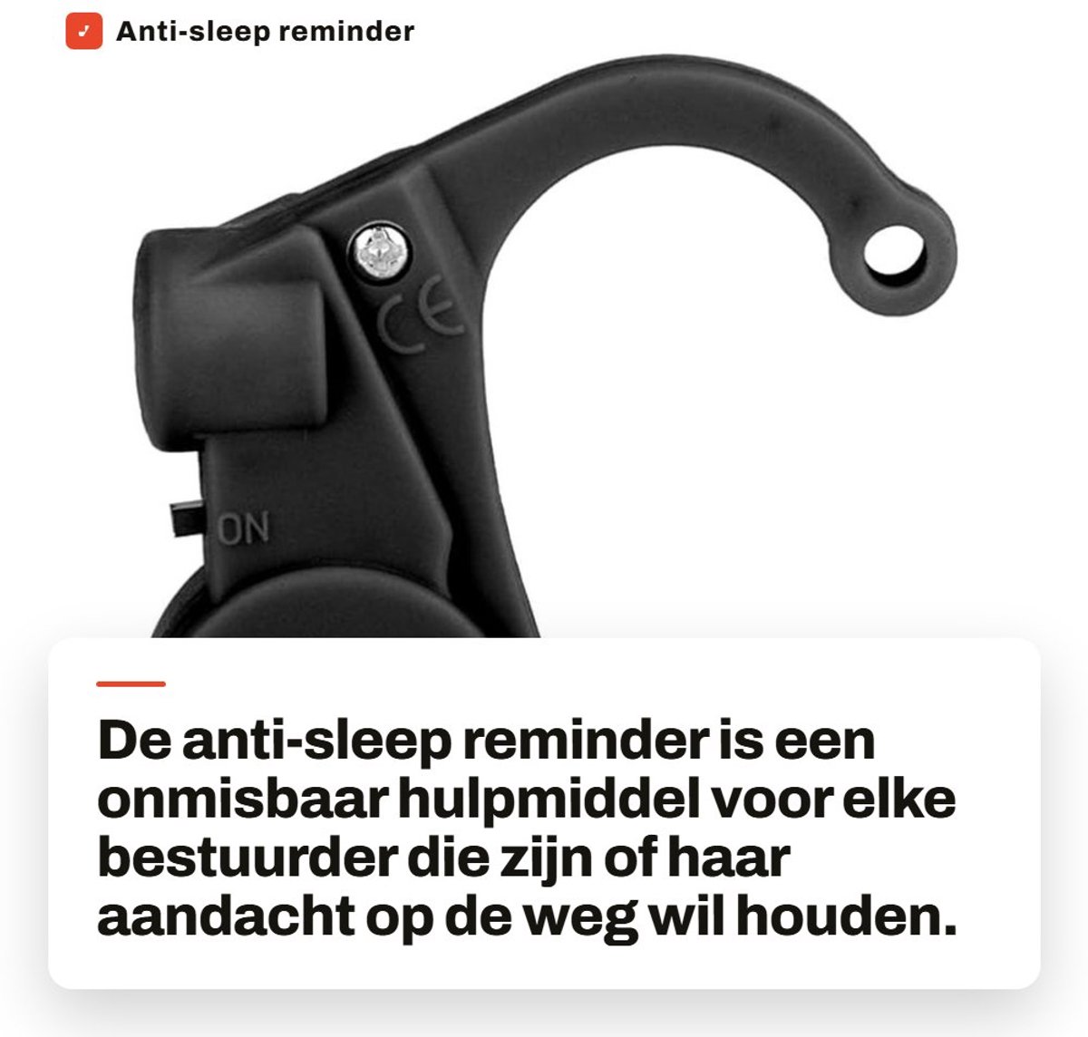 Dailygoods- Slaap-alarm Compact - Anti-slaap-herinnering - Lichtgewicht - Duurzaam ABS - Geschikt voor rechteroor - Geluidssignaal bij slaperigheid - Oorbel