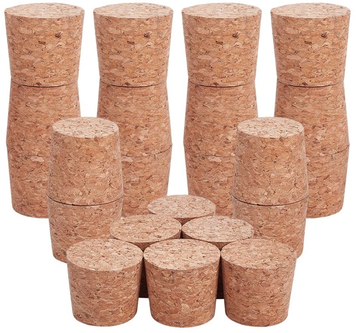 Dailygoods - 24 Stuks Cork Stoppers voor Glazen Flessen - Taps Toelopende Kurken Pluggen