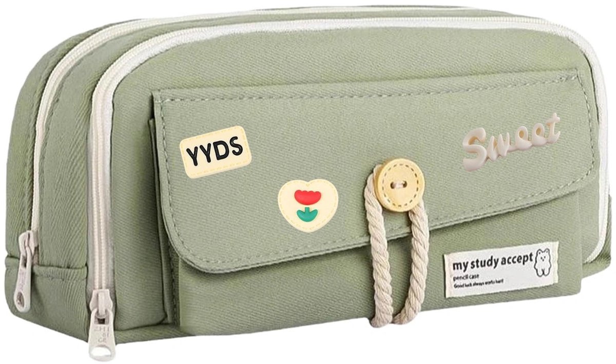 Dailygoods- Pennenetui grote capaciteit - Etui meisjes/jongens - Multifunctioneel - Organizer - 3 vakken - Ruim en praktisch