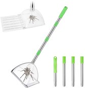 Diervriendelijke spinnenvanger met lange steel - 82cm - Spider catcher - 4-delige Verstelbare Steel - Contactloos vanginstrument voor grote insecten - Insectenvanger - Spinnen verjager - insect catcher - ongedierte verjager - voor Plafonds