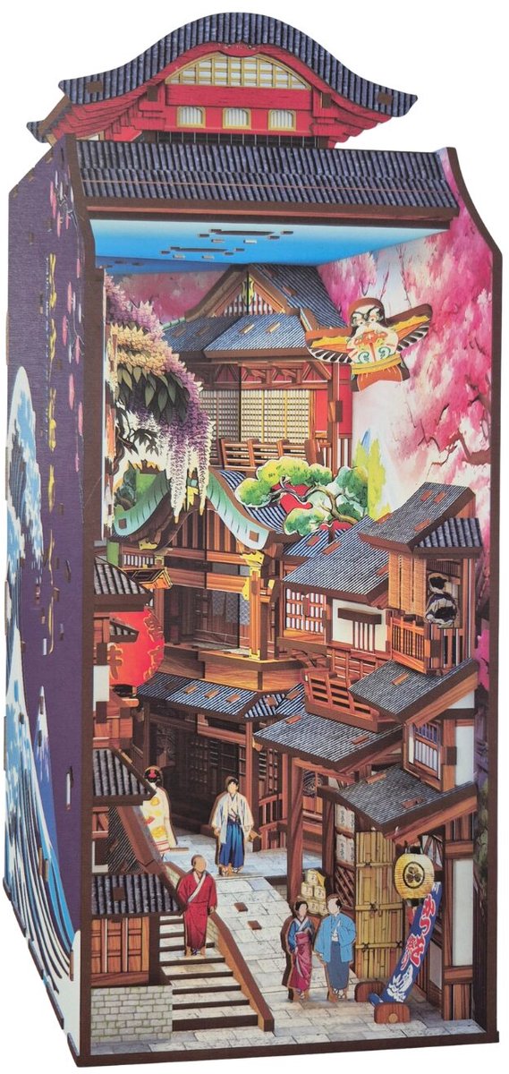 Beehub, 3D Booknook Edo Sakura Journey, BE011921,19x10x24,3cm