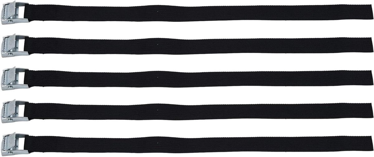 Drukgesp Bindriem - Spanband Bagage - Bagage Zekeren - Vuilafstotend Nylon - 2 cm Breed - Zwart
