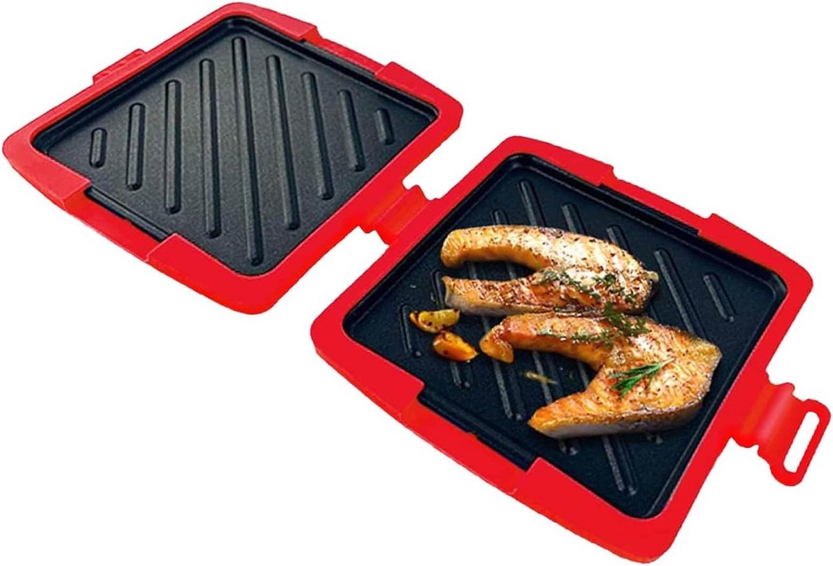 Magnetron Sandwichmaker - Snackmaker Toastmaker - Snelle Maaltijden Maken - Vaatwasserbestendig - Compact Ontwerp - Rood