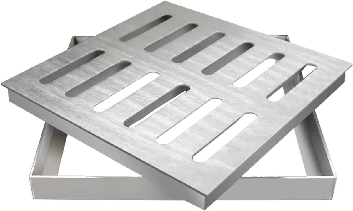 Afvoerrooster - Metalen zeef - Waterafvoer Buiten - Roestvrij staal - Verschillende maten - Zilver