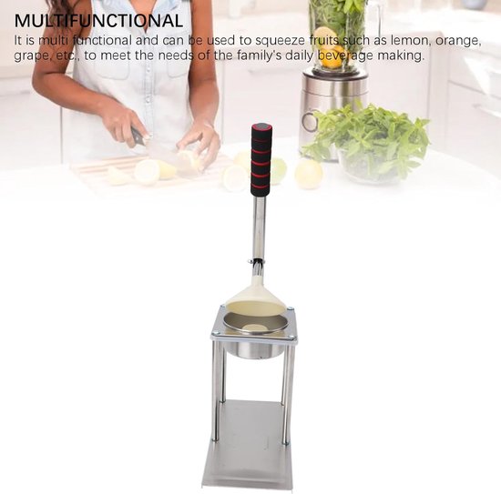 Handpers Citruspers - Sapcentrifuge Fruitpers - Sap Maken - Roestvrijstalen Constructie - 32D x 26B x 15H cm - Zilver — afbeelding 2