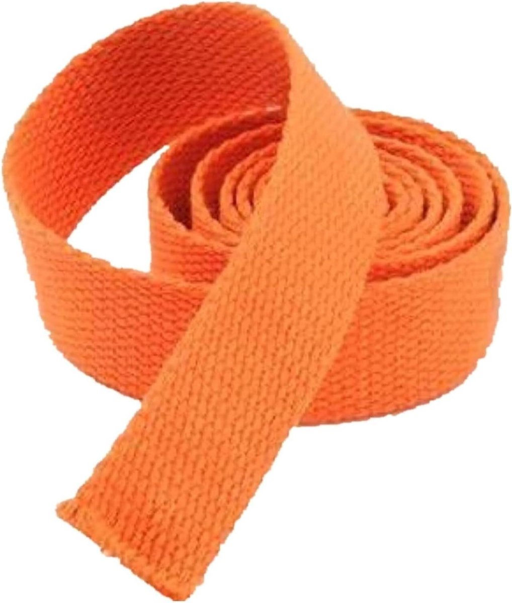 Katoenen Singelband - Canvas Tape Band - Tassen Maken - Strak Geweven Materiaal - 5 Meter - Oranje