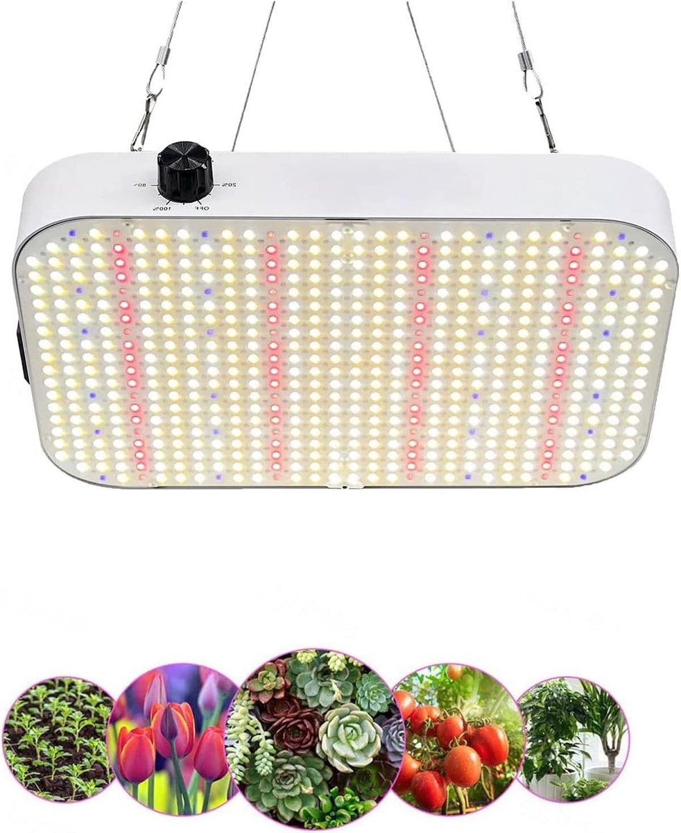 Groeilamp - Plantenlamp Kweeklamp - Kamerplanten Verzorgen - Traploos Dimbaar - 1200 Watt - Zwart