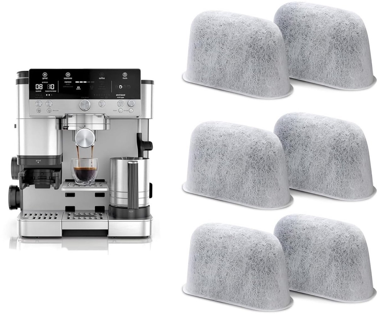 Dailygoods- Waterfilter Actieve Koolfilter - Vervangingsfilters 6 Stuks - Katoen/Kokosnoot - Compatibel met Ninja ES601/701 - Verbeterde Koffiesmaak - Koffiefilter