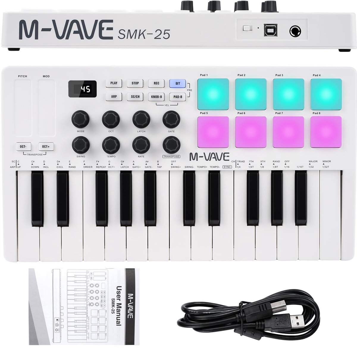 Dailygoods - Professionele MIDI Toetsenbord Controller met RGB Drumpads