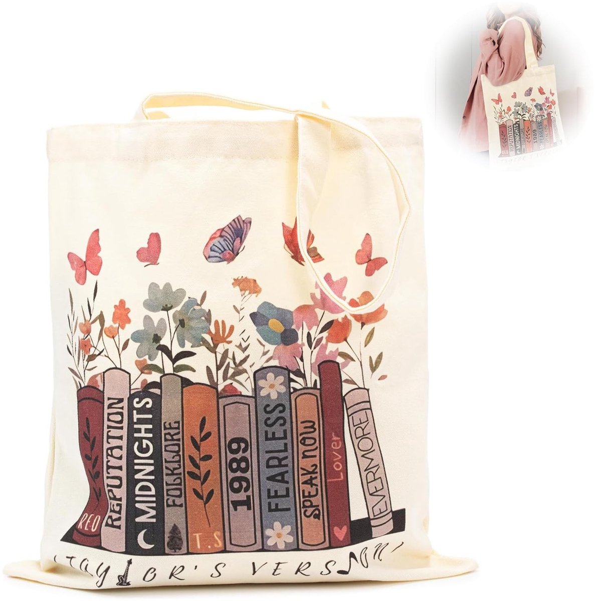 Dailygoods- Stoffen Tas met Print - Herbruikbare Canvas Tas - Draagtas voor Dames - Dubbel Genaaid - Stevige Schouderbanden - 40x35 cm - Boodschappentas