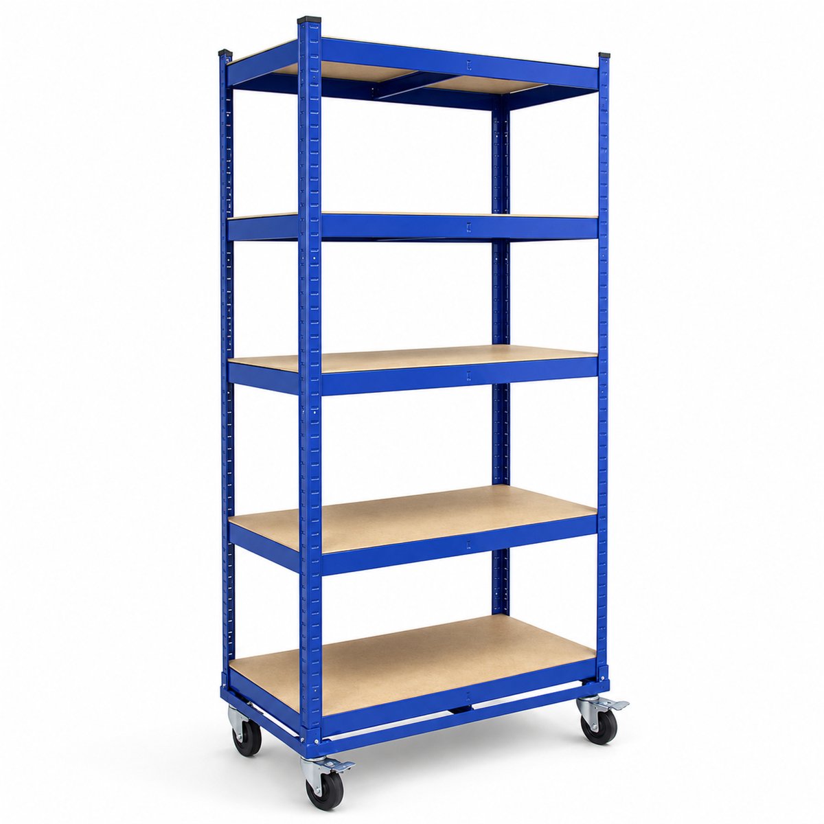 TRUTZHOLM Etagewagen 750kg met Rem - 195cm Hoog 5 Niveaus - Heavy Duty Industriële Rolwagen Orderverzamelrek Tijdschriftenwagen