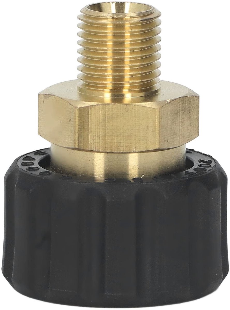 Dailygoods - Hogedrukreinigeradapter - Messing Rubber - Duurzaam en Eenvoudig - Brons - Vervangingsadapter - Geschikt voor G1/4in en M22 Draad - Akozo...