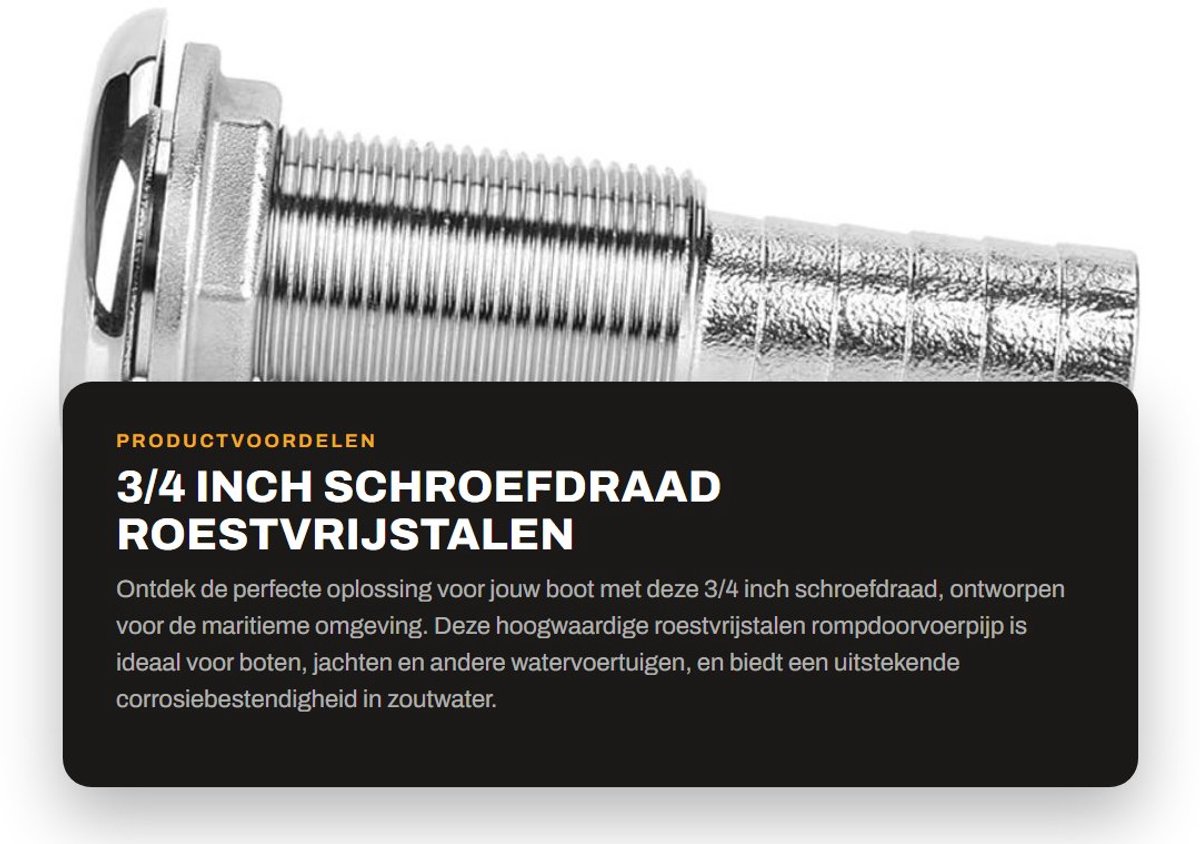 Dailygoods- Schroefdraad 3/4" - Schroefdraad Reparatieset - Schroefdraad Borgmiddel - Schroefdraad Tap Set - Roestvrij Staal - Corrosiebestendig - Marine Fitting