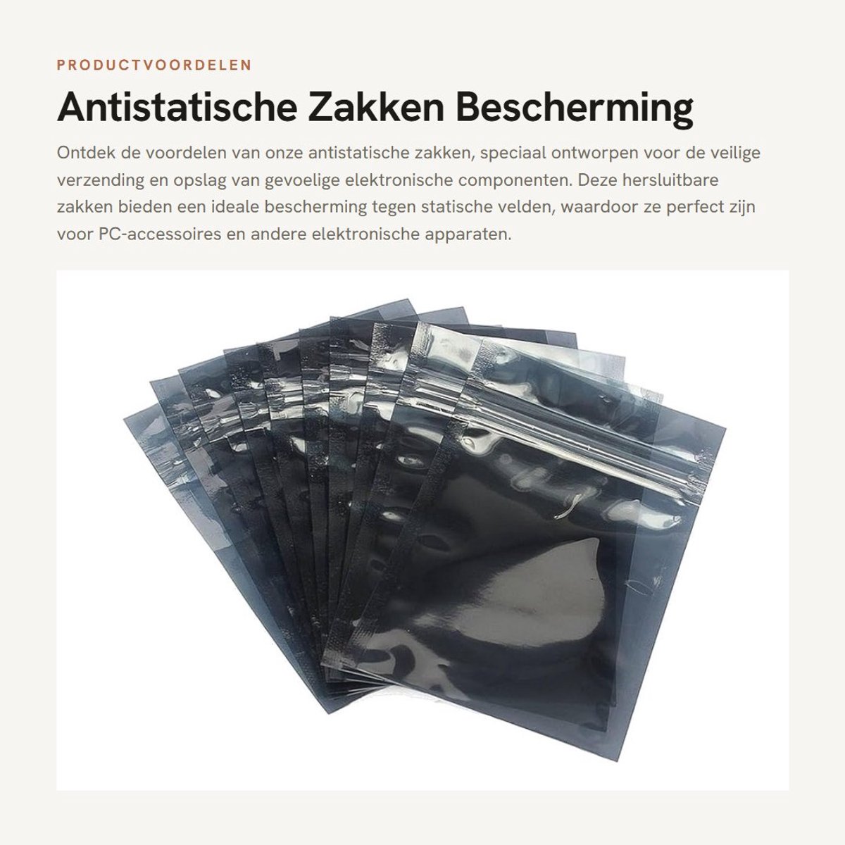 Dailygoods - Antistatische Zakken - Bescherming - Doorzichtige Sluiting - 210 x 230 mm - Perfect voor Elektronische Apparaten - 100 Stuks