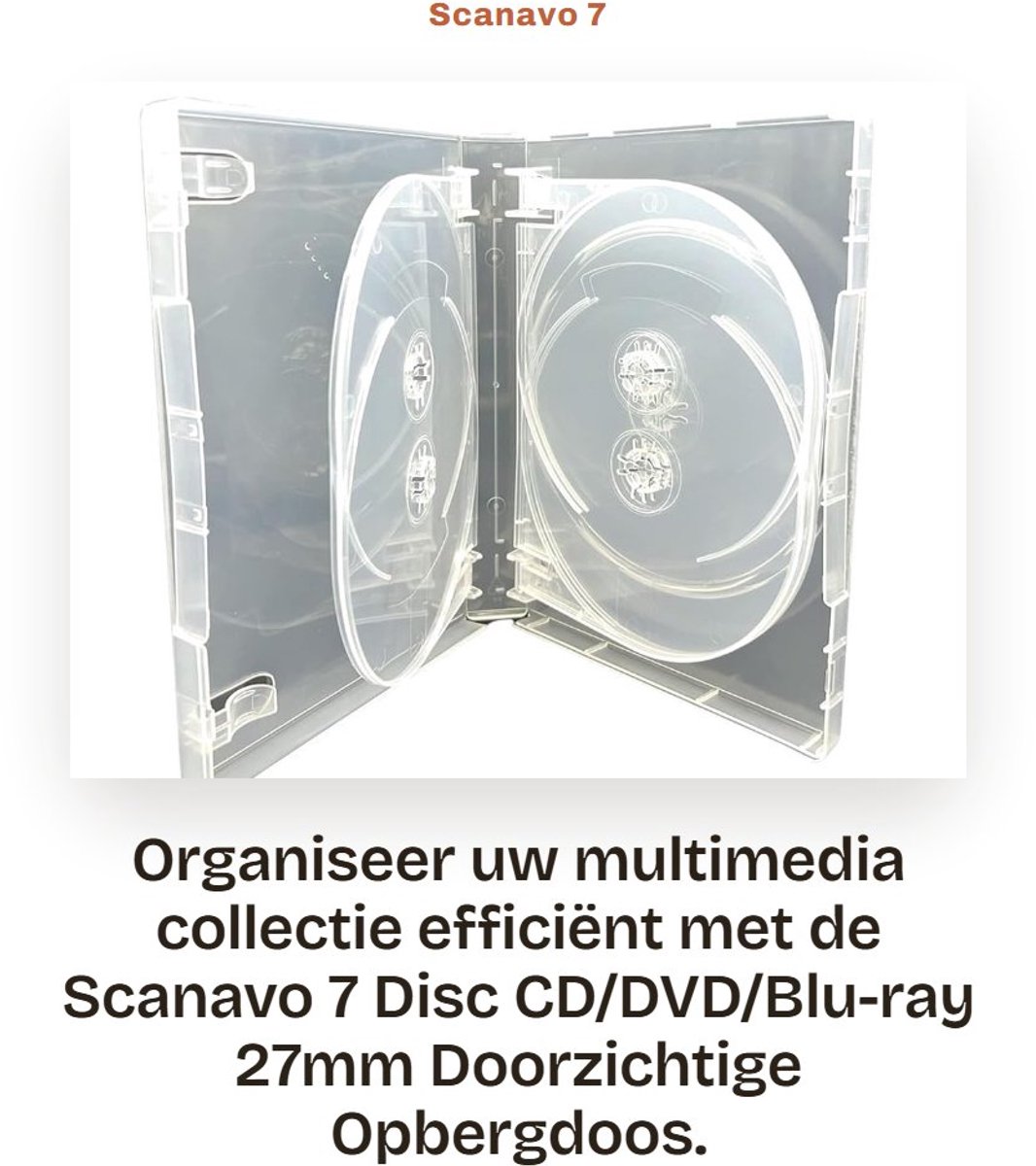 Dailygoods- DVD Case 27mm - 7 Disc Houder - Slimme Opbergoplossing - Transparant Ontwerp - Efficiënte Multimedia Opslag - Hoogwaardige Kwaliteit