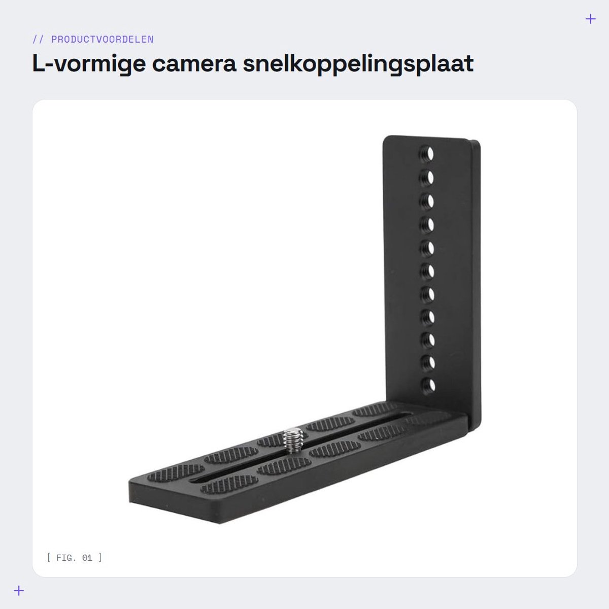 Dailygoods- Snelkoppelingsplaat L-vormig - Aluminiumlegering - Universeel - 1/4 inch/3/8 inch Schroef - CNC Precisiebewerking - Stevig Ontwerp - Camera Statief