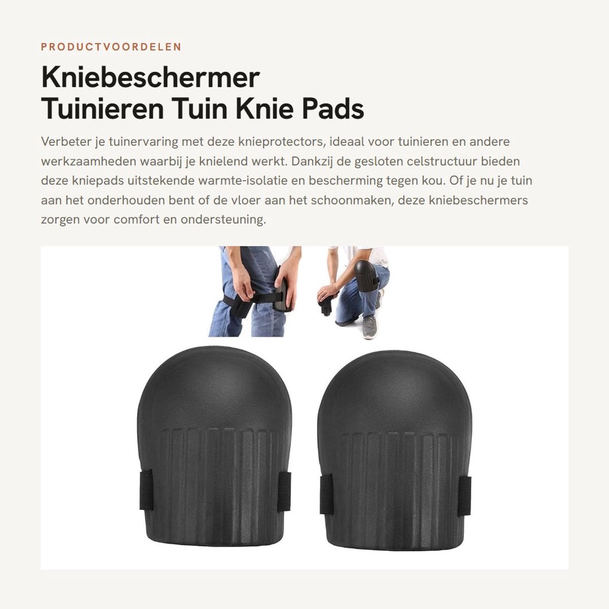 Dailygoods- Kniebeschermer Lichtgewicht - Kniebeschermers Tuin - Knie Pads - Schuim - Tuinieren - Vloer Schoonmaken - 17 x 13 cm - Kniepad