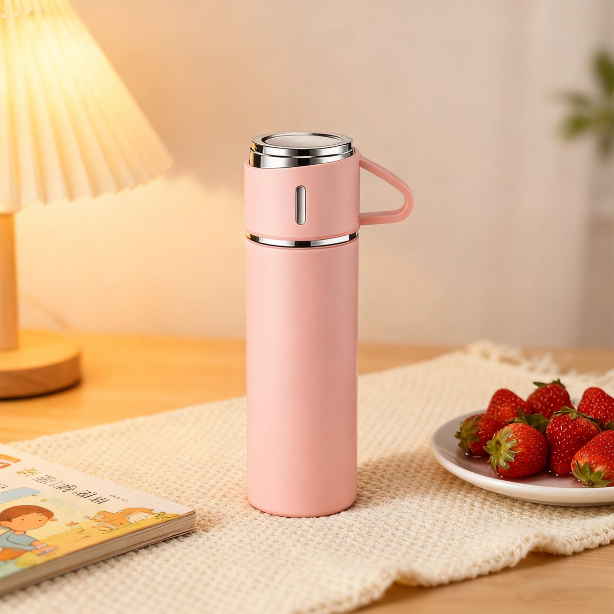 REDOM RVS Thermosfles 500 ml - Roze thumbnail 2