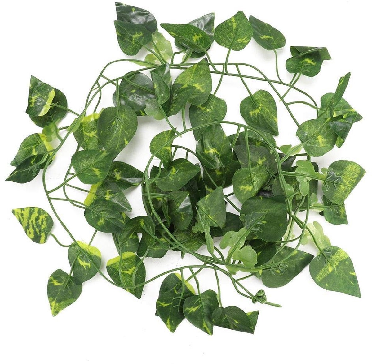 Dailygoods- Kunstmatige Bladeren - Flexibele Wijnstok 210 cm - Habitat Decor - Voor Reptielen/Amfibieën - Niet Giftig - Hoogwaardig Kunststof - Reptieldecoratie