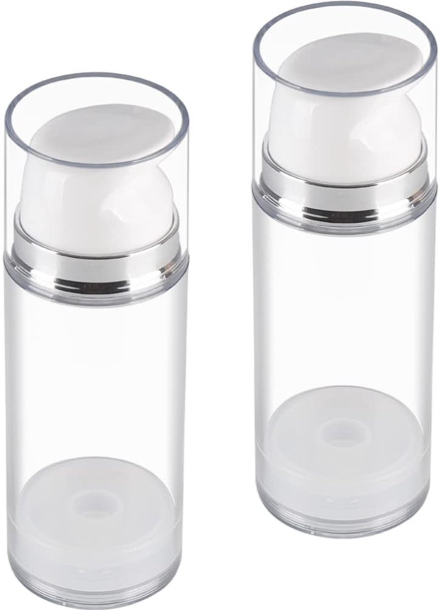Dailygoods- Pompfles 100 ml - Lege Airless Pompfles - Navulbare Drukfles - Kunststof Dispenser - Reiscosmetica - Eenvoudige Afgifte