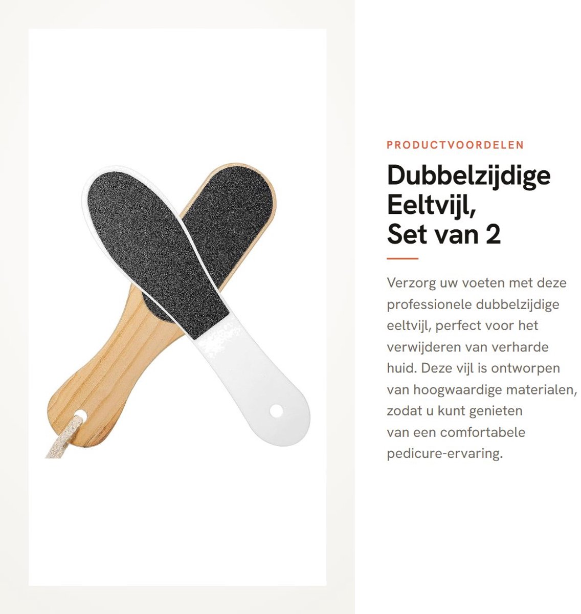 Dailygoods- Eeltvijl Dubbelzijdig - Houten Voetvijl - Eeltverwijderaars - Voetrasp - Professioneel - 24 cm Lang, 5,5 cm Breed