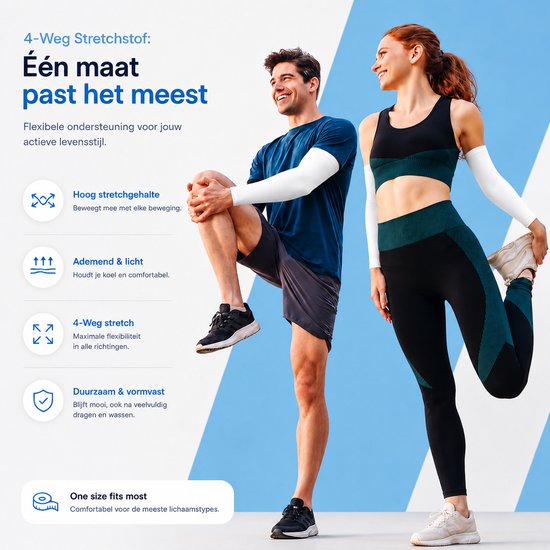 BOTC Arm Sleeve - Compressie Arm Mouwen - UV - Zonbescherming - werende mouwen - Wit van BOTC — afbeelding 4