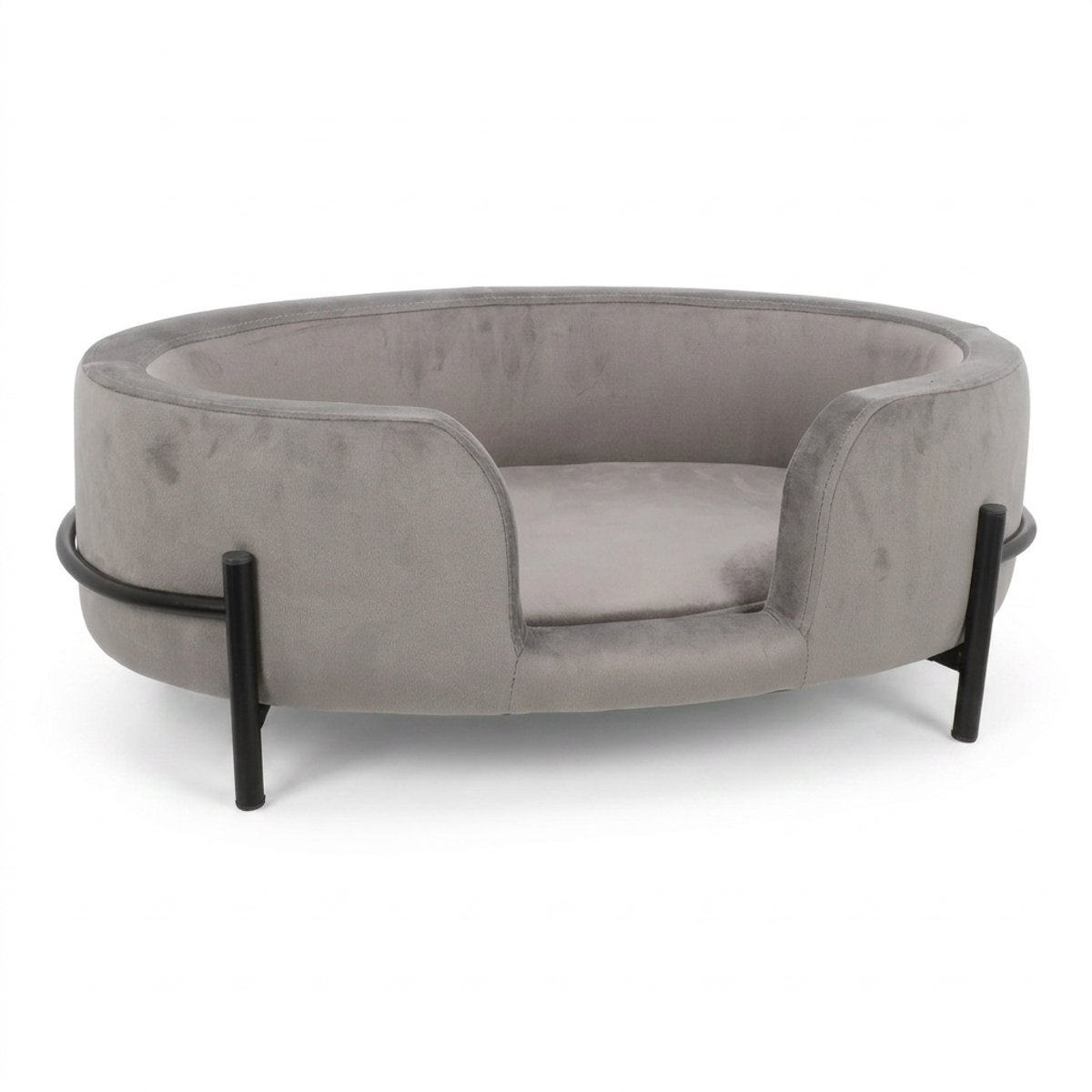 Hondenmand Sambo Grijs – Luxe Zachte Hondenbank – Comfortabele Slaapplaats voor Kleine Honden – 64x41 cm