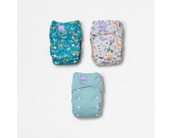Set van 3 herbruikbare luiers in Wild Life-motief