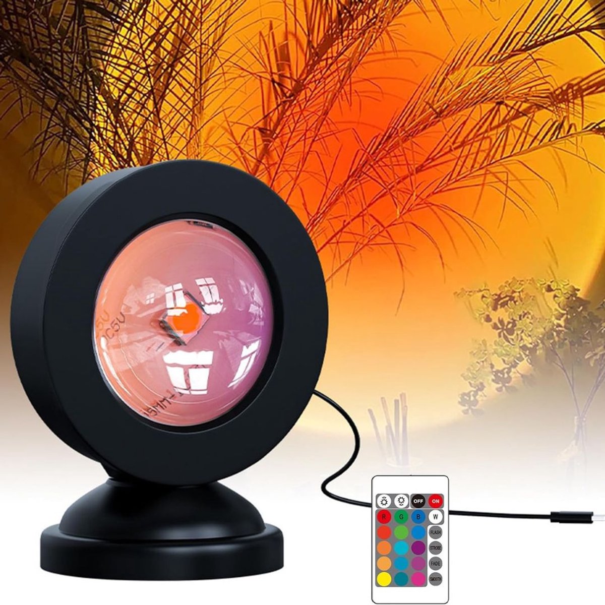 CLVP® Sunset Lamp - Sfeerverlichting - TikTok Lamp - Zwart