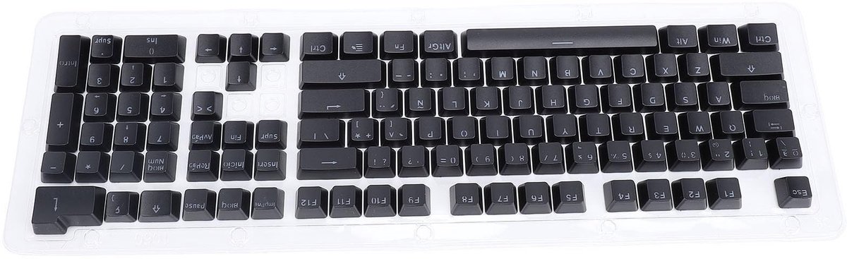 Dailygoods- Keycaps Set 108 Toetsen - Universele Vervanging - Spaanse Toetsen - Compatibel met Toetsenborden 61-108 - Lichtdoorlatend Ontwerp - Eenvoudige Installatie - Toetsenbordtoetsen