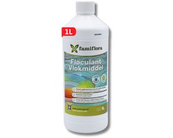 Famiflora Vlokmiddel vloeibaar 1L - vloeibare flocculant voor kristalhelder water! - Vlokt vuil samen zodat je het makkelijk kan verwijderen en water direct helder is