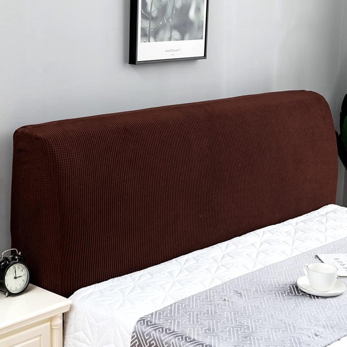 Verstelbare Hoofdeindehoes voor Bed - Stretch Hoofdeindehoes voor Lined Hoofdeinde 220-240