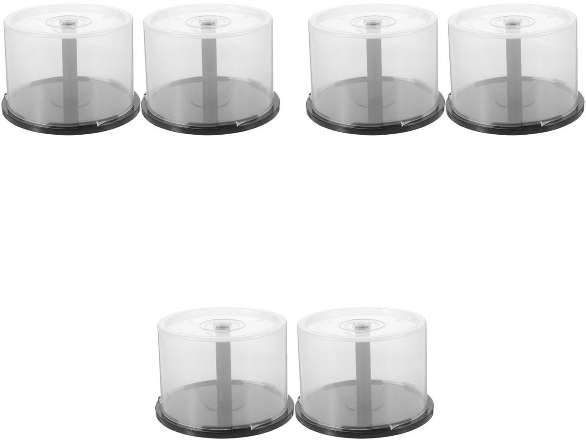 Dailygoods- Opslagbak 6 Stuks - CD/DVD Houder - Plastic Opbergmap - Compact 14x14x9,2 cm - Voor Organisatie - Bescherming tegen Stof en Vocht