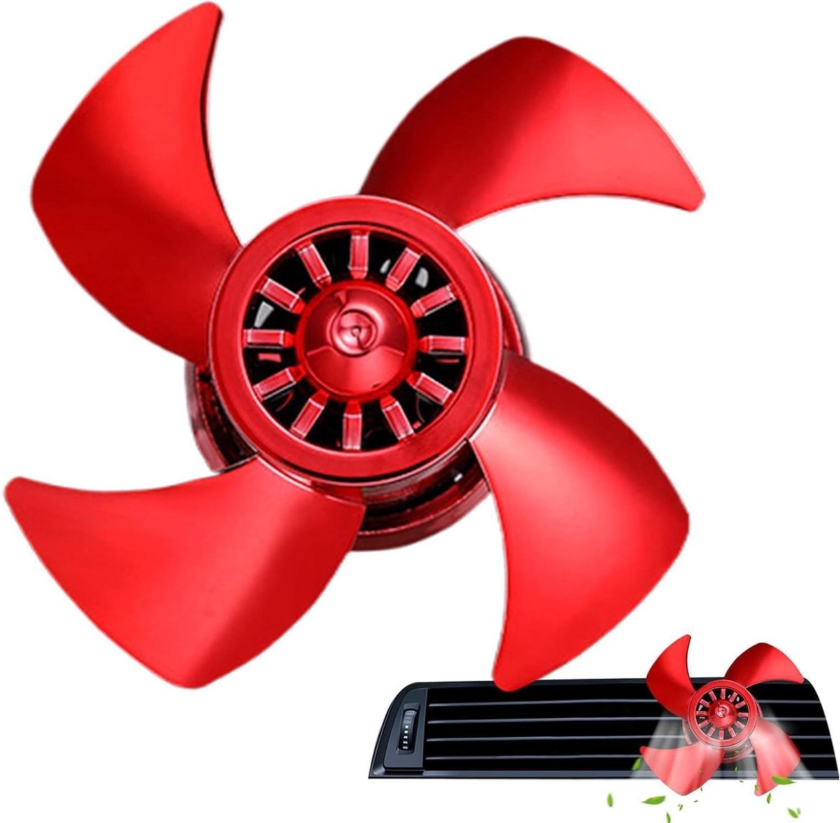 Auto Luchtverfrisser Clip - Ventilatiehanger Auto - Frisse Auto Geur - Stille Werking - 7 cm - Zilverkleurig