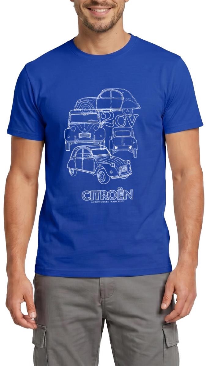 Citroën 2CV Modellen Schetsen T-Shirt Heren