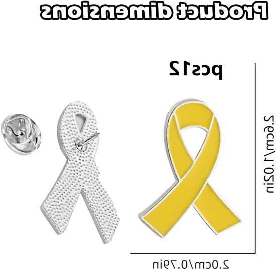 Set van 12 Emaille Metalen Insignes voor Steun en Goede Doelen, 2cm, Duurzame Collectie Naald voor Donaties — afbeelding 5