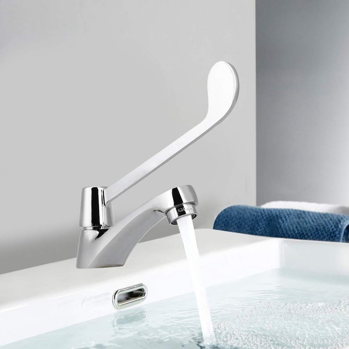 Dailygoods- Kraan Lange Handvat - Wastafelkraan - Waterkraan - Corrosiebestendig - G1/2 Schroefdraad - Temperatuur 0-90℃