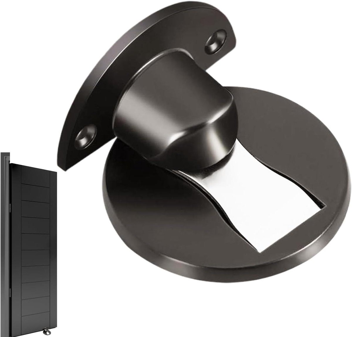 Deurstop Wandbeschermer - Magnetische Vanger - Muren Beschermen - Zonder Boren Installeren - 6 cm Hoogte - Zwart Grijs