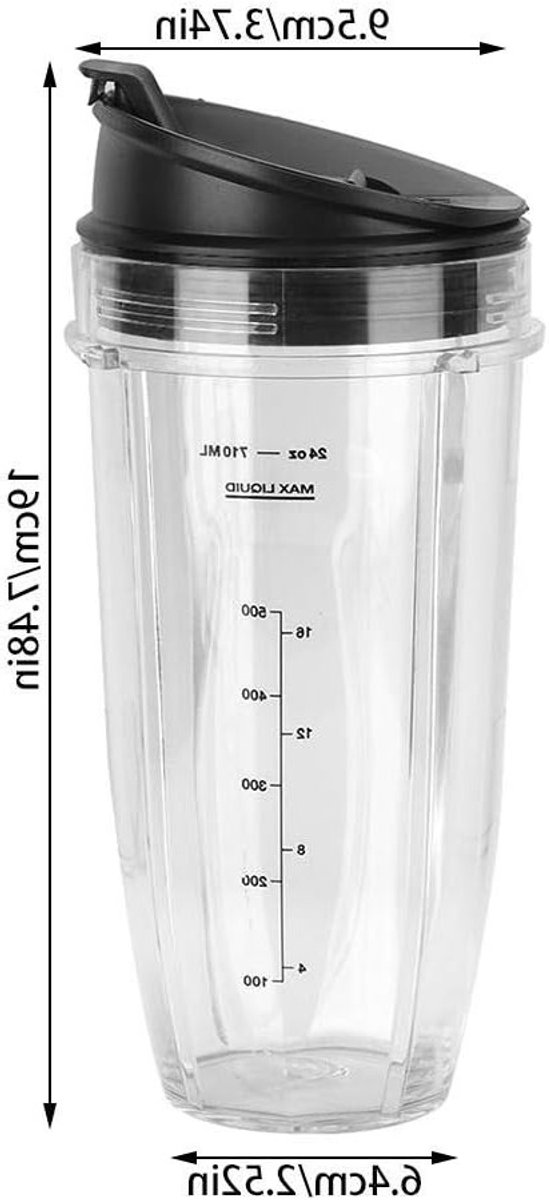Vervangende Cup en Deksel Set voor 900W en 1000W Mixers - Herbruikbare Verpakking en Onderdelen 18oz, 24oz, 32oz — afbeelding 5