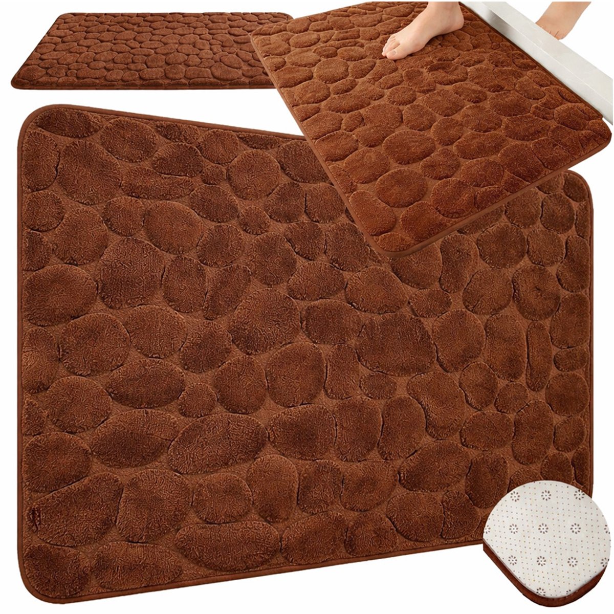 Badmat Antislip - Absorberende Douchemat - Sneldrogende Badkamer Mat - Bruin - 80 x 50 cm