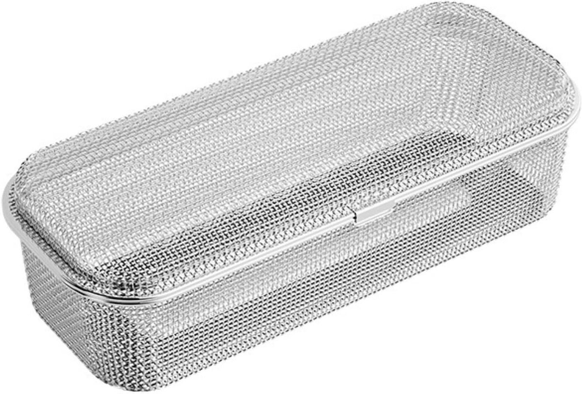 Vaatwasmand - Bestekmand Afwasmachine - Keukengerei Reinigen - Fijn Mesh Ontwerp - 27.5 x 11.2 x 7 cm - Zilver